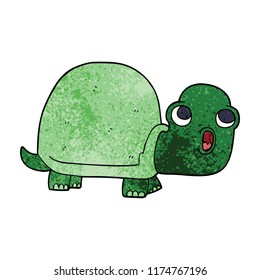 desenho animado rabiscar tartaruga chocada
