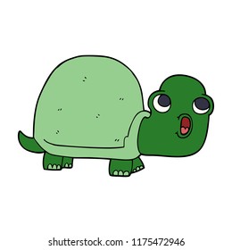 Cartoon-Doodle schockiert Schildkröte