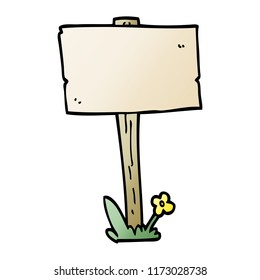 cartoon doodle sign post