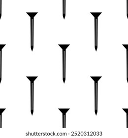 Cartoon doodle silhouette nail seamless pattern, Vector.