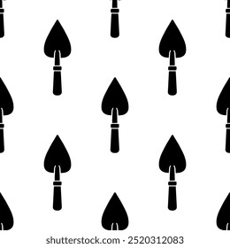 Cartoon doodle silhouette trowel seamless pattern, Vector.