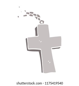 cruz de plata del doodle de dibujos animados