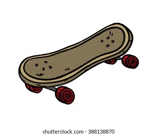 A cartoon doodle of a skateboard/Skateboard