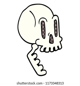 cartoon doodle of a skull
