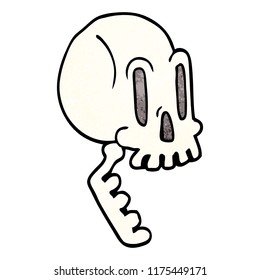 cartoon doodle of a skull