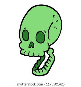 cartoon doodle skull