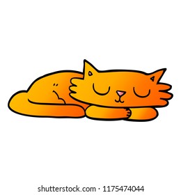 cartoon doodle sleeping cat