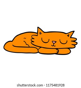garabato de dibujos animados durmiendo gato