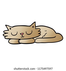 cartoon doodle sleeping cat