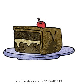cartoon doodle slice of cake