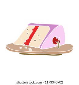cartoon doodle slice of cake