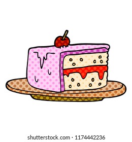 cartoon doodle slice of cake