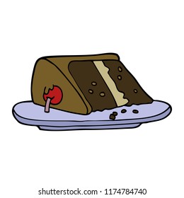 cartoon doodle slice of cake