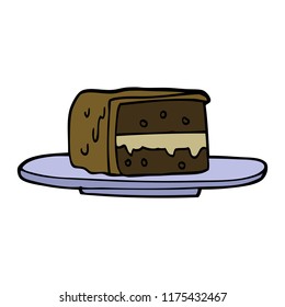 cartoon doodle slice of cake