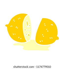 cartoon doodle sliced lemon