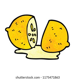 cartoon doodle sliced lemon