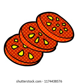 cartoon doodle sliced tomato