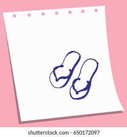 cartoon doodle slippers sketch vector illustration
