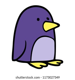 desenho animado doodle pequeno pinguim