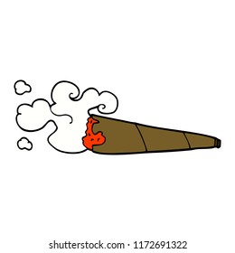cartoon doodle smoking joint