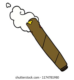 cartoon doodle smoking joint