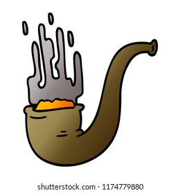 cartoon doodle smoking pipe