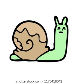 cartoon doodle snail
