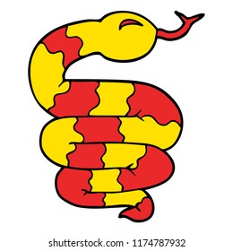 serpiente de doodle de dibujos animados