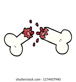 cartoon doodle snapped bone