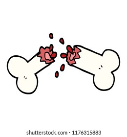 cartoon doodle snapped bone