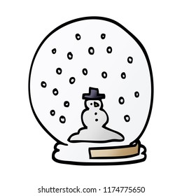cartoon doodle snowglobe