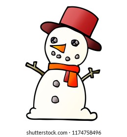 caricatura de doodle snowman