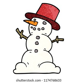 cartoon doodle snowman