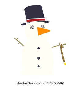 caricatura de doodle snowman
