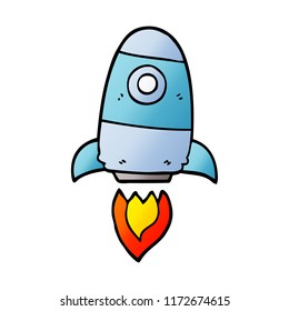 cohete espacial del doodle de dibujos animados