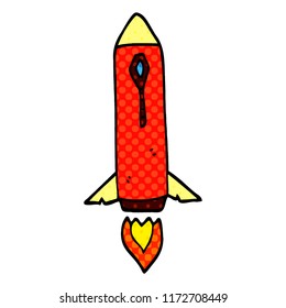 Cartoon-Doodle-Weltraumrakete