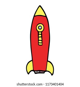 cohete espacial del doodle de dibujos animados