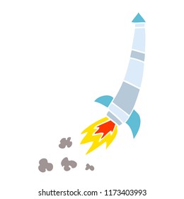 cartoon doodle space rocket
