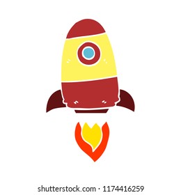 cartoon doodle space rocket