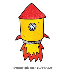 cohete espacial del doodle de dibujos animados