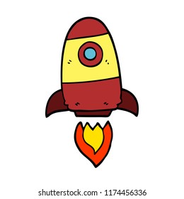 Cartoon-Doodle-Weltraumrakete