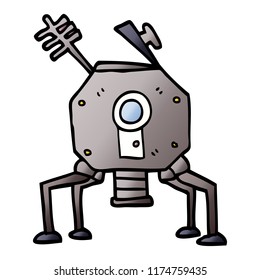cohete espacial del doodle de dibujos animados