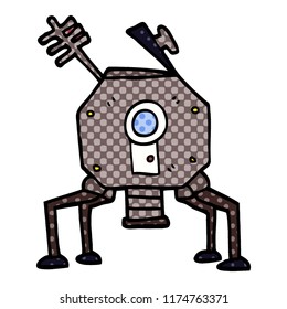 cartoon doodle space rocket