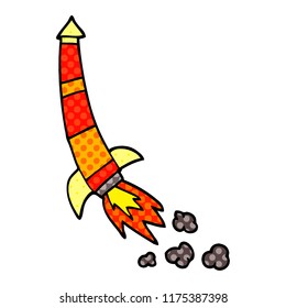 cohete espacial del doodle de dibujos animados