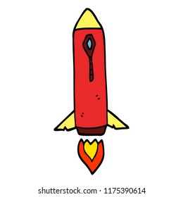 cartoon doodle space rocket