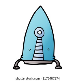 cartoon doodle space rocket