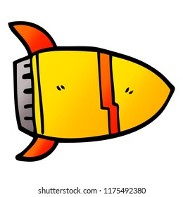 cartoon doodle space rocket