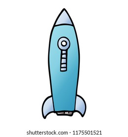 Cartoon-Doodle-Weltraumrakete