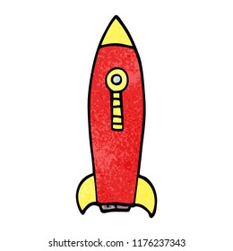 cartoon doodle space rocket