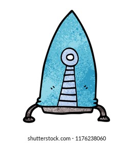 cartoon doodle space rocket